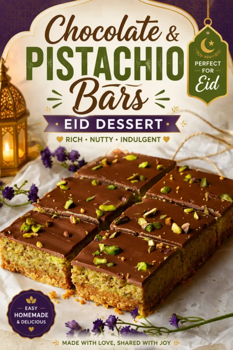 Chocolate And Pistachio Bars Eid Dessert