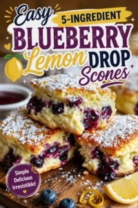 Easy 5-Ingredient Blueberry Lemon Drop Scones