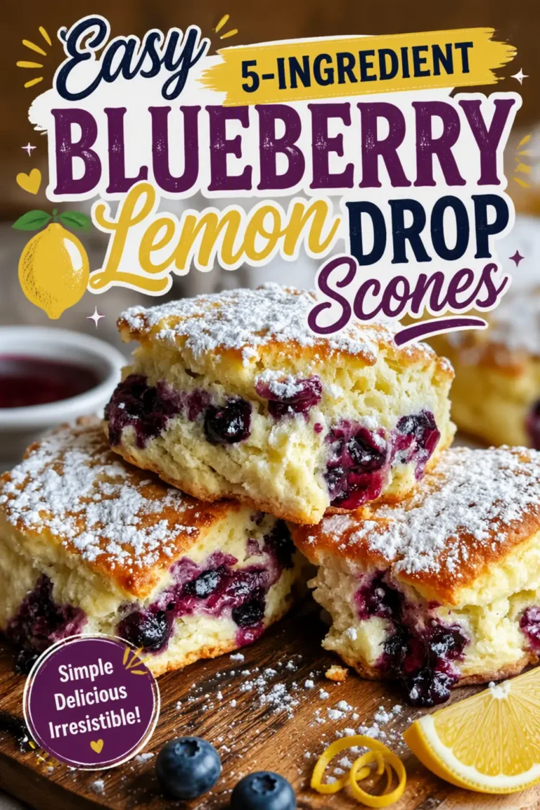 Easy 5-Ingredient Blueberry Lemon Drop Scones