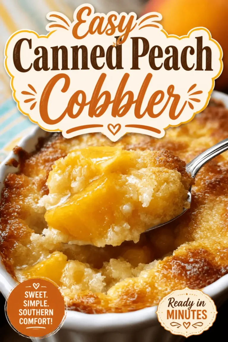 Easy Canned Peach Cobbler