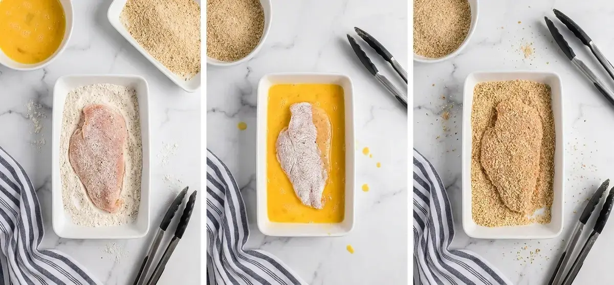 Easy Skillet Chicken Parmesan Giveaway, How to Bread the Chicken