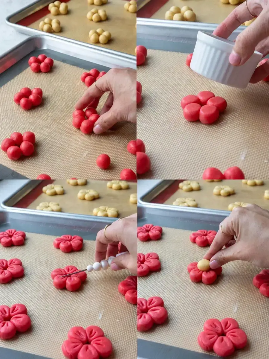Flower Cookies, Step 2: Scooping the Dough and Creating the Flowers