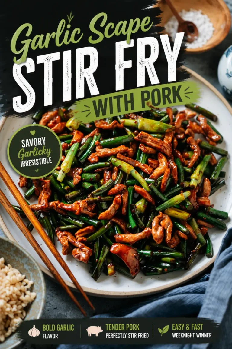 Garlic Scape Stir Fry With Pork