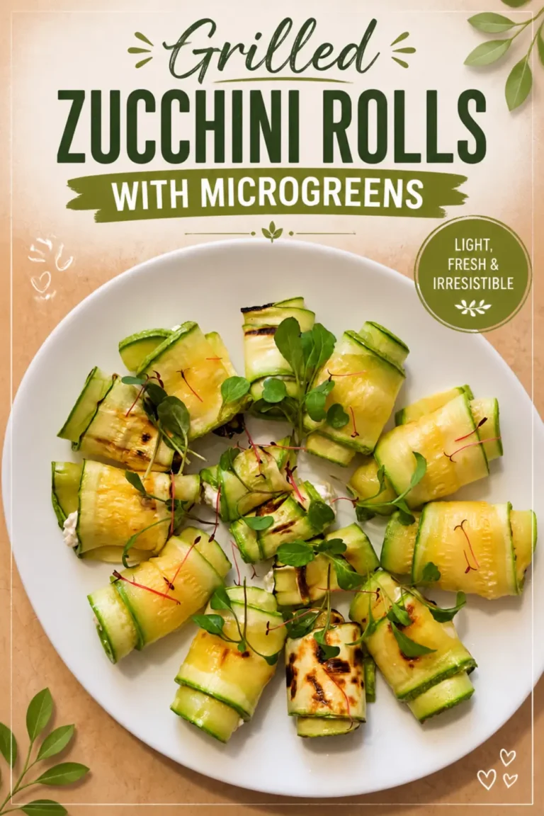 Grilled Zucchini Rolls With Microgreens