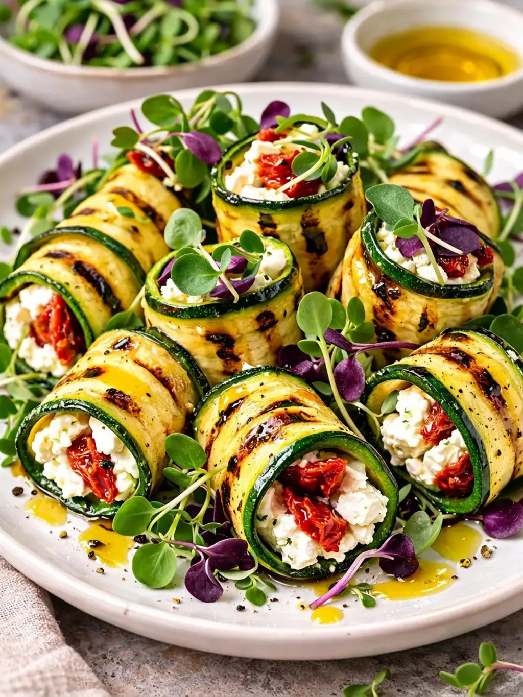 Grilled Zucchini Rolls With Microgreens, What Are Grilled Zucchini Rolls with Microgreens