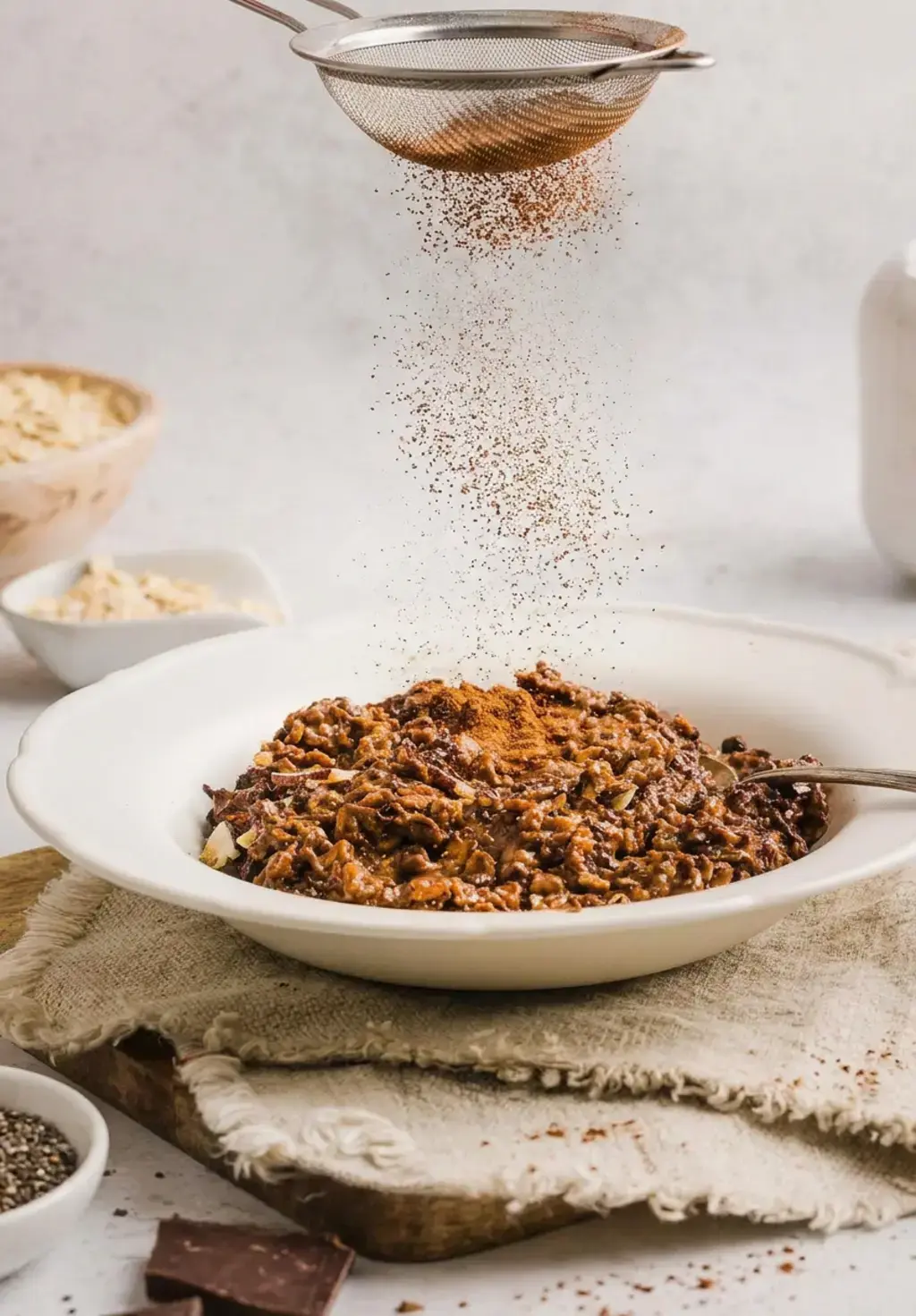 Healthy High-Fibre Chocolate Oatmeal, Cook on the Stovetop for Creamier Results