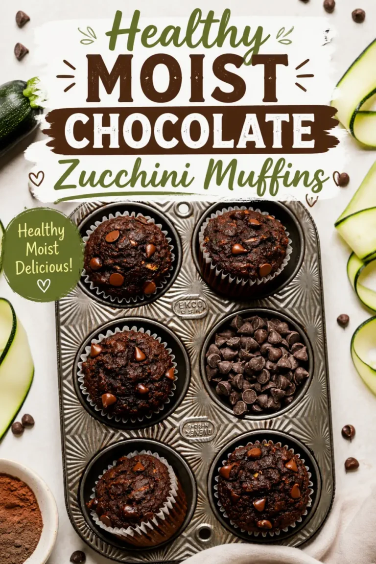 Healthy Moist Chocolate Zucchini Muffins