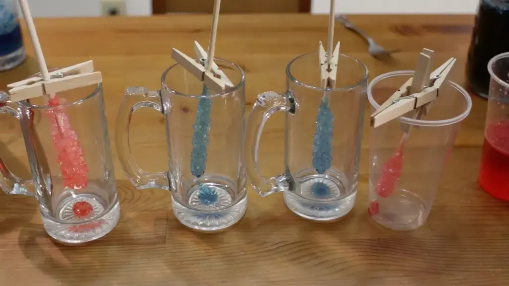 Homemade Rock Candy, Grow, Remove, and Dry the Rock Candy