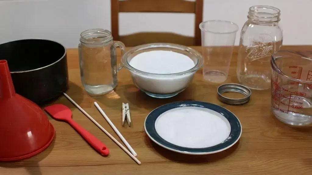 Homemade Rock Candy, Homemade Rock Candy Ingredients and Tools