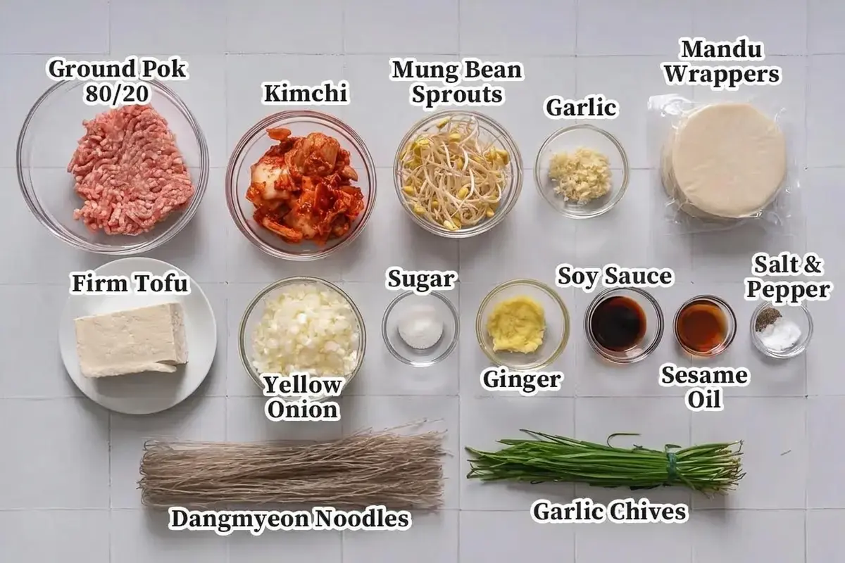 Kimchi Mandu Korean Kimchi Dumplings, Ingredients