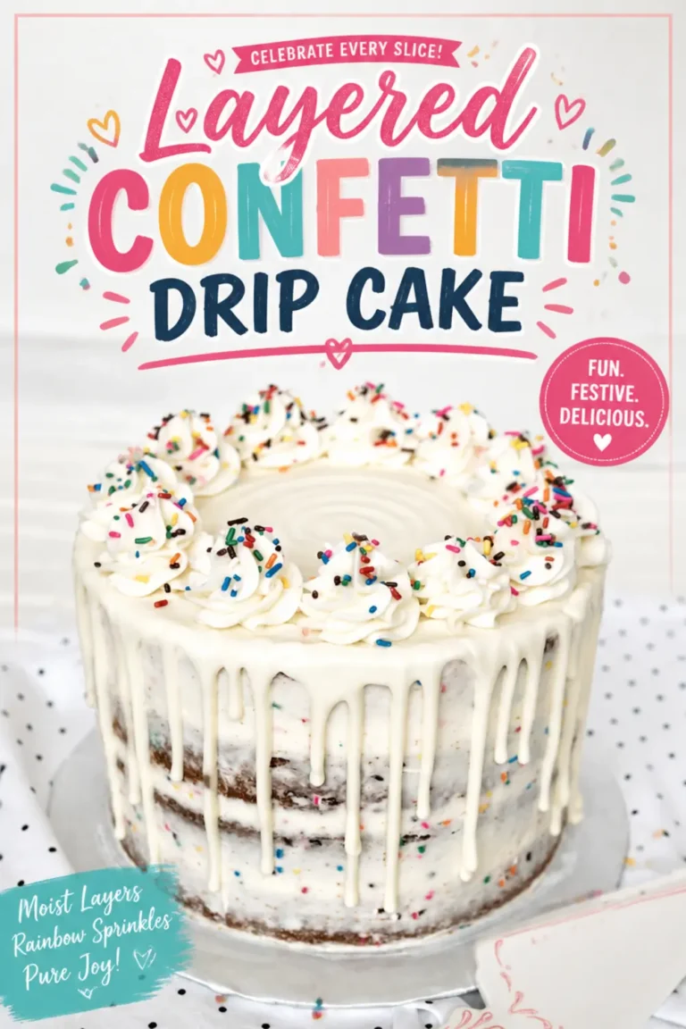 Layered Confetti Drip Cake