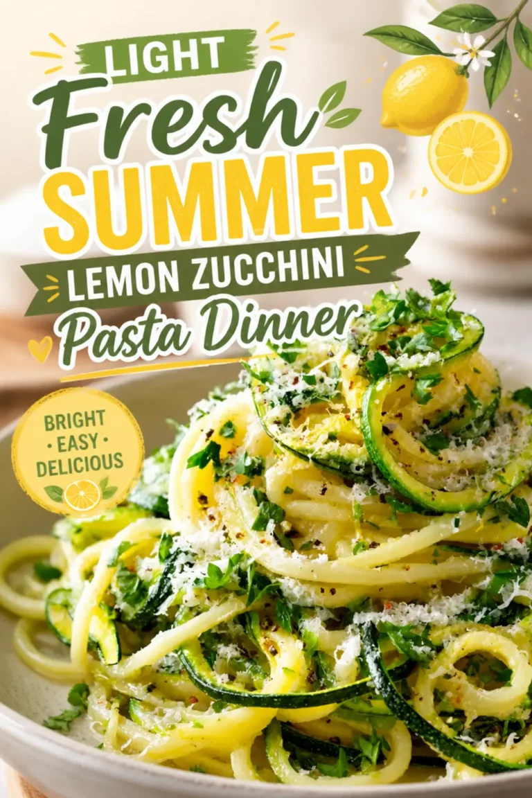 Light Fresh Summer Lemon Zucchini Pasta Dinner