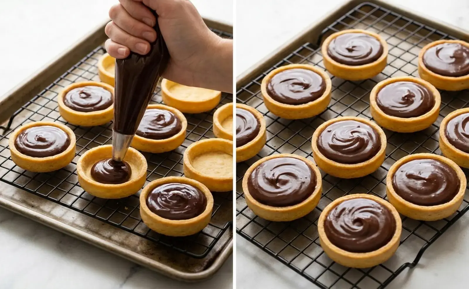 Mini Chocolate Tarts, Chocolate Ganache Filling