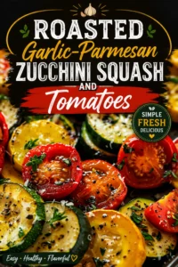 Roasted Garlic-Parmesan Zucchini Squash And Tomatoes