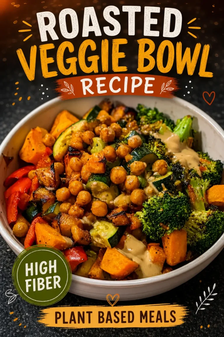 Roasted Veggie Bowl Recipe High Fiber Plant Based Meals