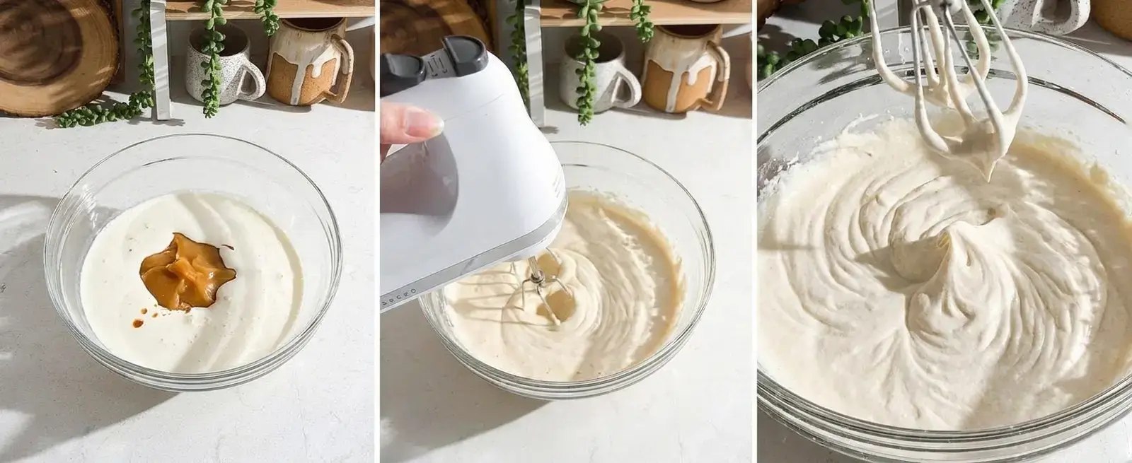 Salted Caramel Profiteroles, Whip the Caramel Cream