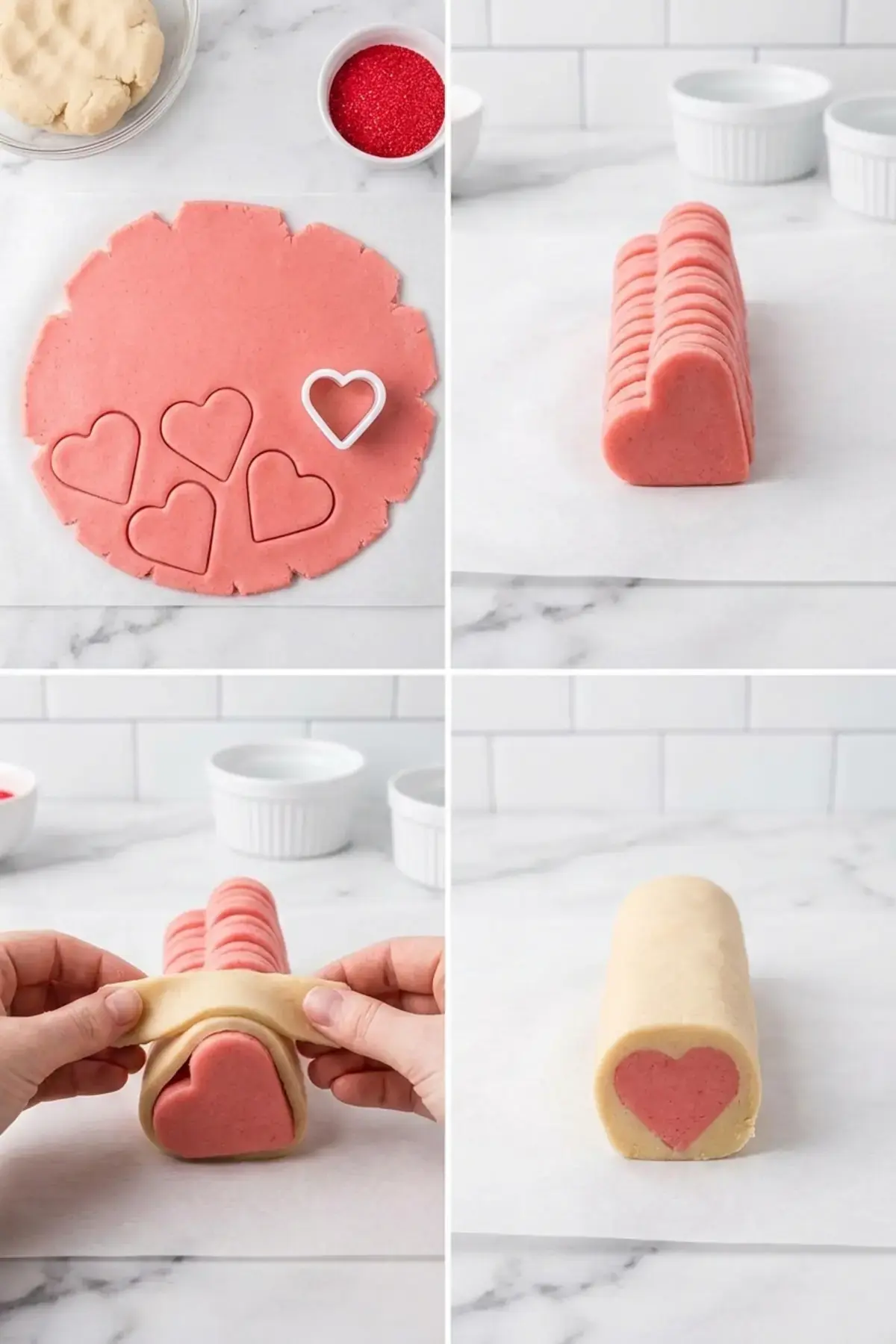 Slice And Bake Heart Cookies, Create the Heart Center