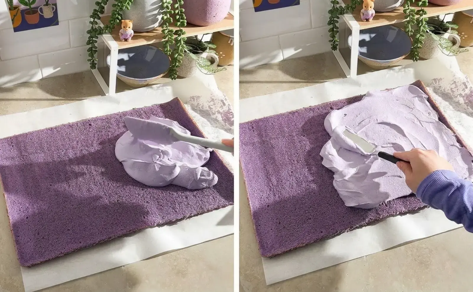 Ube Roll Cake, Assemble the Roll Cake