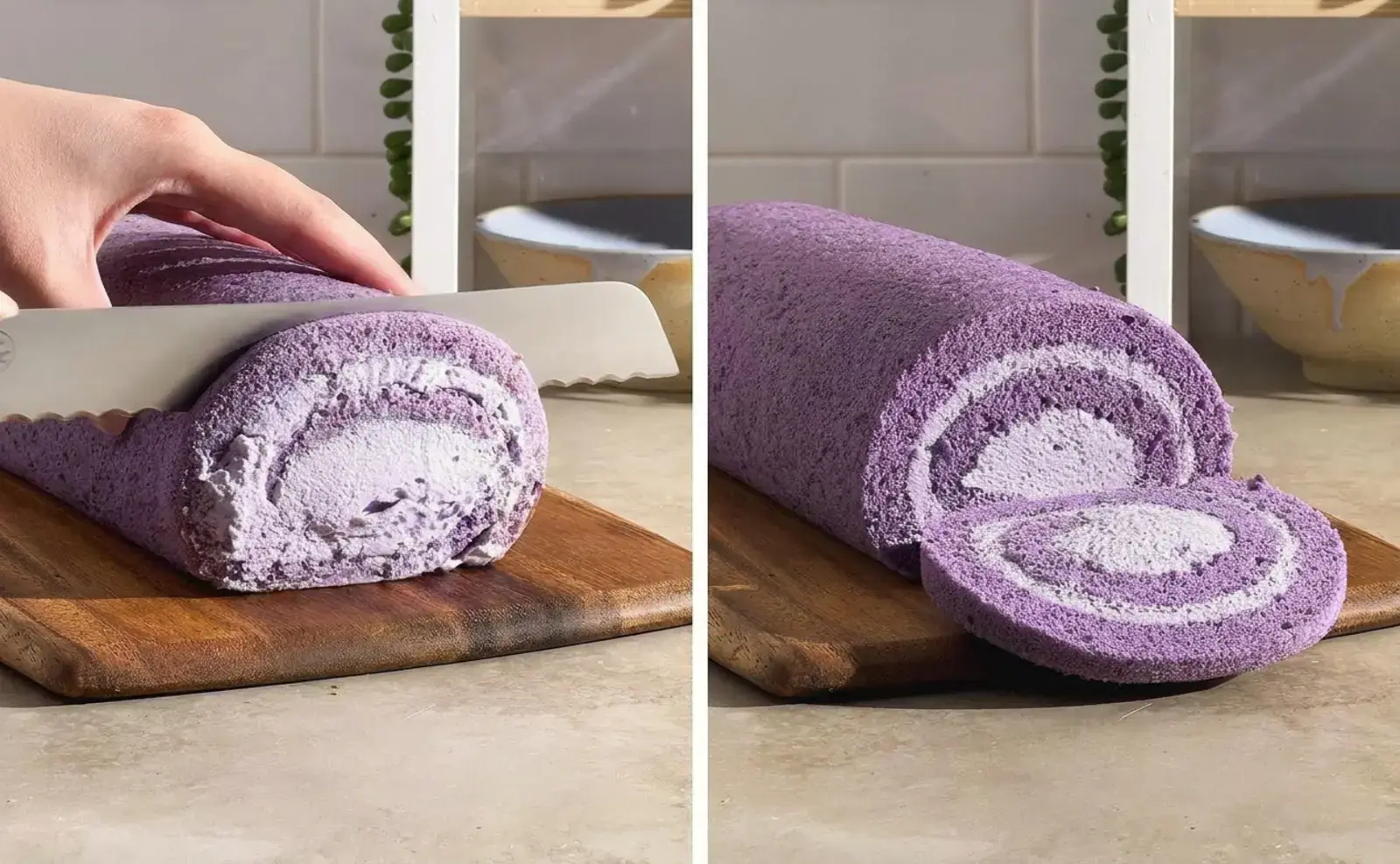 Ube Roll Cake, Assemble the Roll Cake