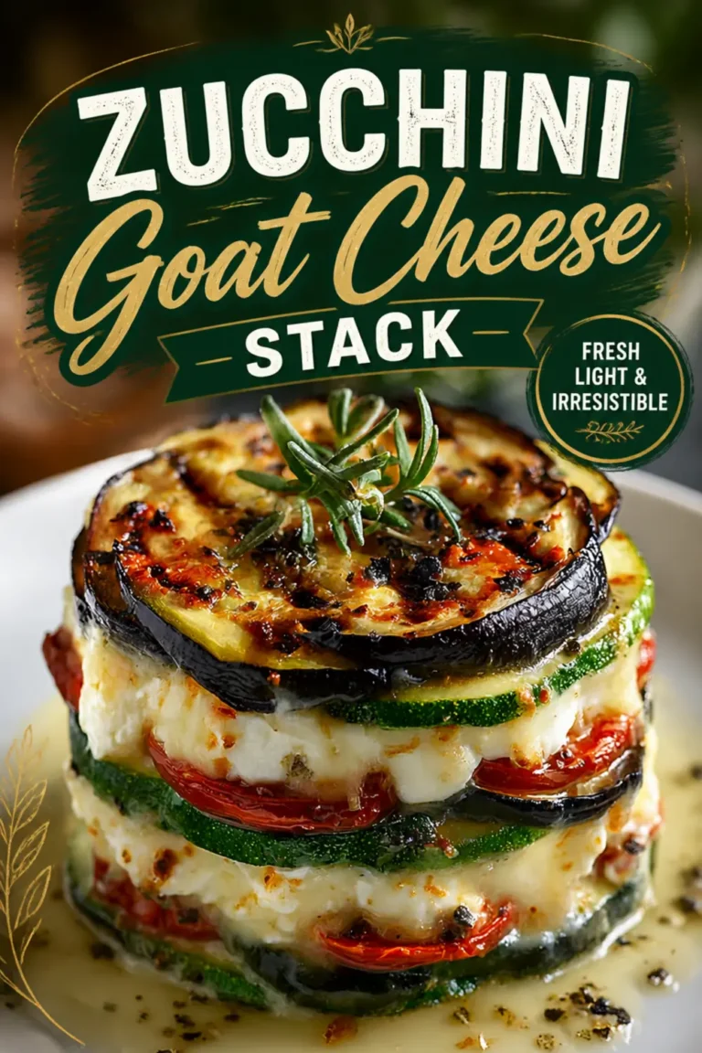Zucchini Goat Cheese Stack Recipe for a Fresh Vegetarian Appetizer 8 Zucchini Goat Cheese Stack