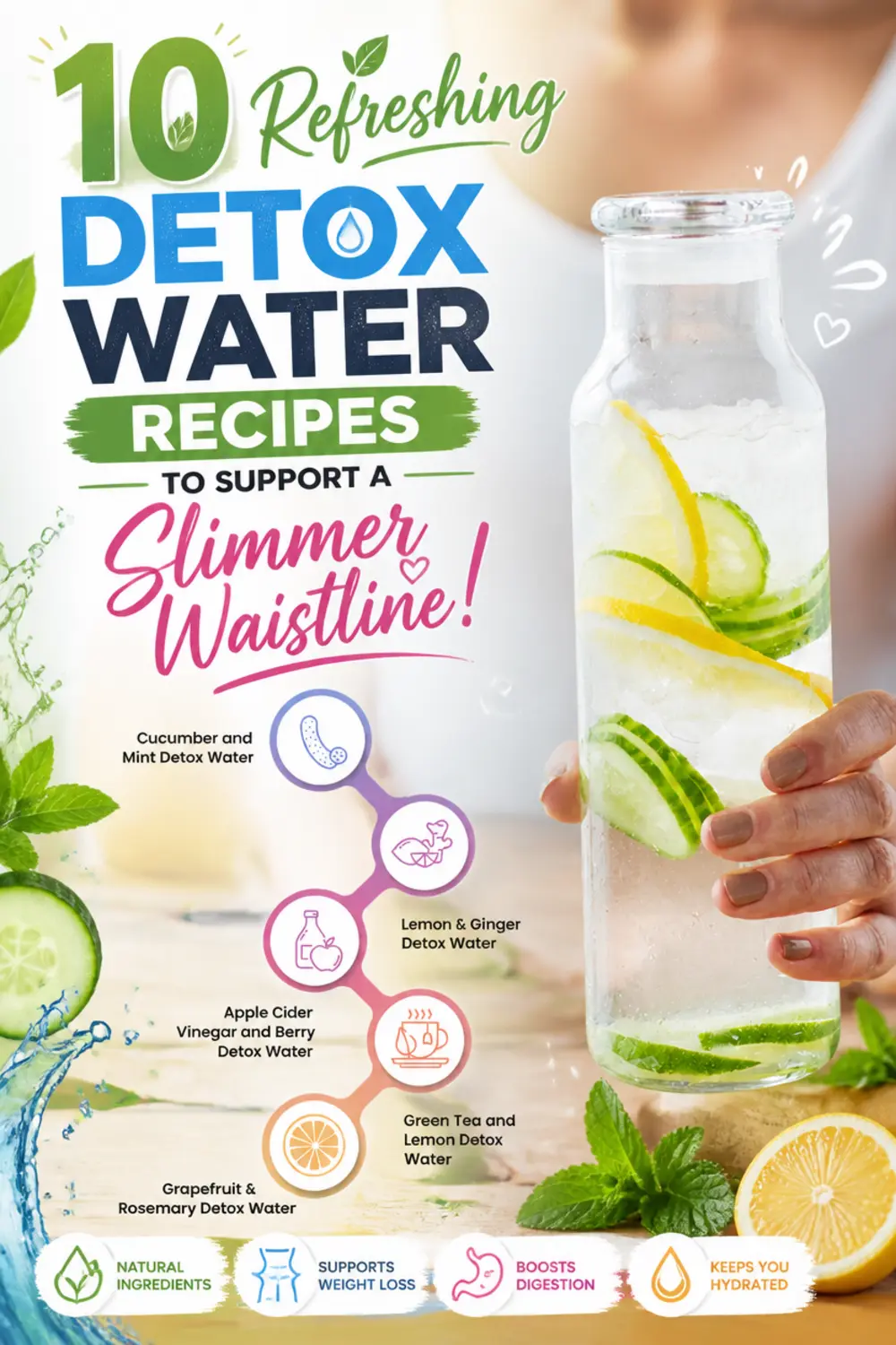 10 Refreshing Detox Water Recipes To Support A Slimmer Waistline