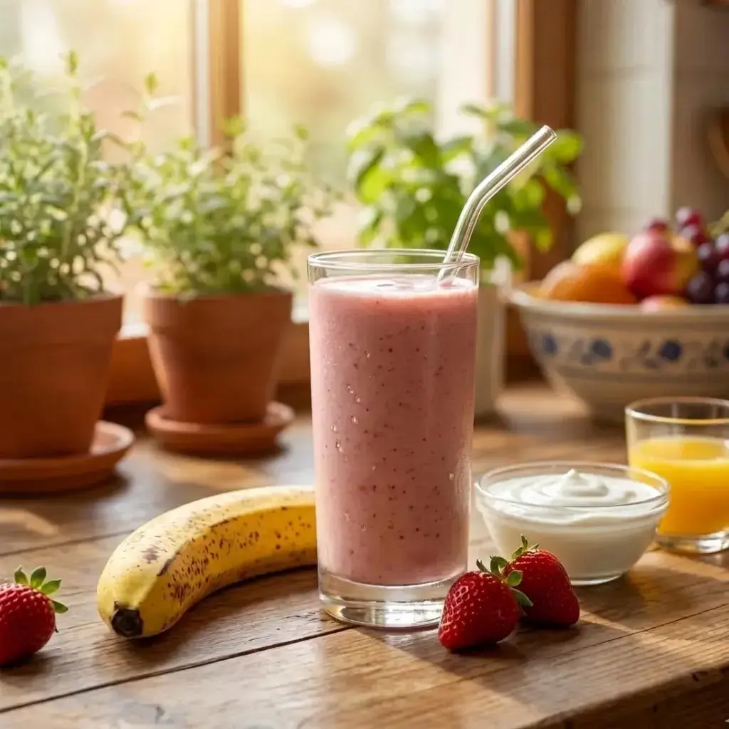 10 Yogurt-Based Fruit Smoothie Recipes, 1. The Classic Strawberry Banana