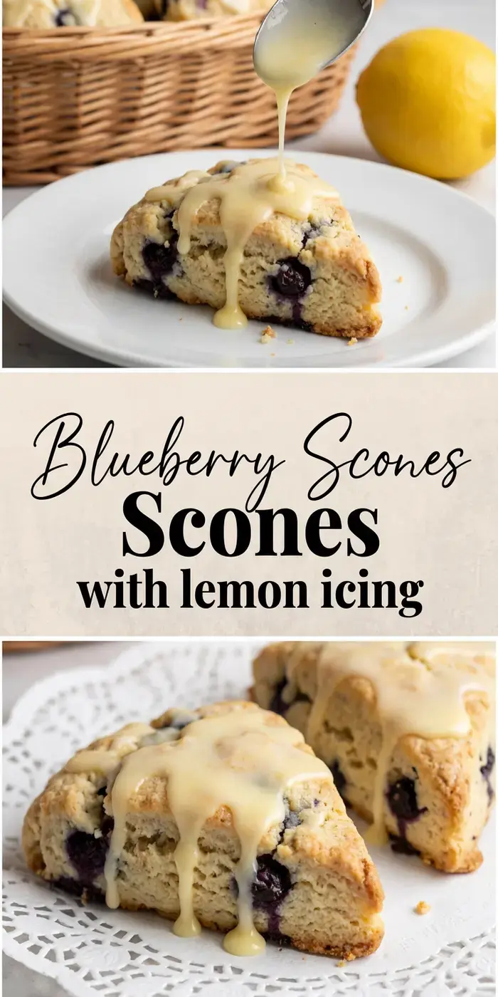 Easy Homemade Blueberry Scones with Lemon Glaze 20 Blueberry Scones, Easy Lemon Icing Recipe