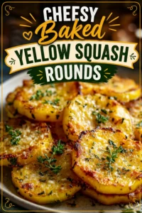 Cheesy Baked Yellow Squash Rounds