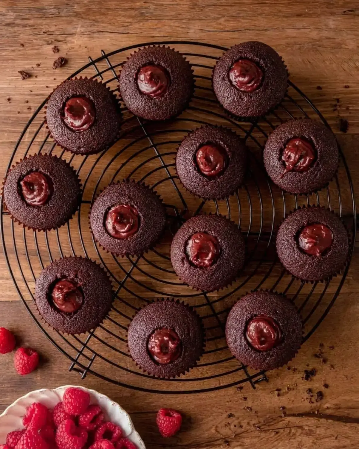 Chocolate Raspberry Cupcakes, Step by Step Instructions