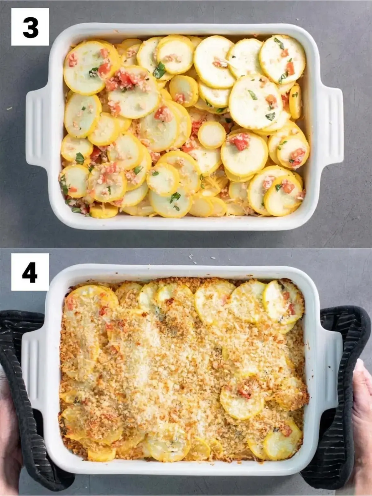 Healthy Yellow Summer Squash Casserole Recipe with Cheesy Breadcrumb Topping 23 Healthy Yellow Summer Squash Casserole, Step 2: Combine Ingredients