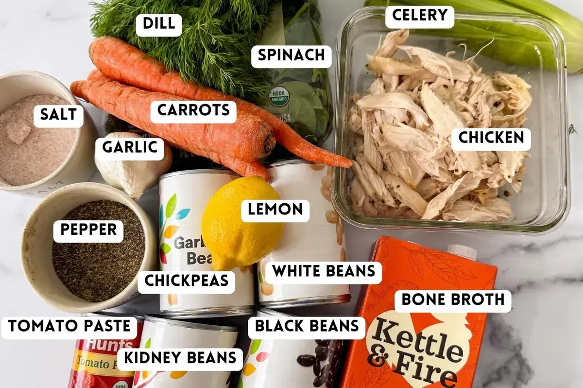 Hearty High-Protein Chicken Soup With Beans - A Cozy Meal Prep Staple 10 Hearty High-Protein Chicken Soup With Beans, Ingredients