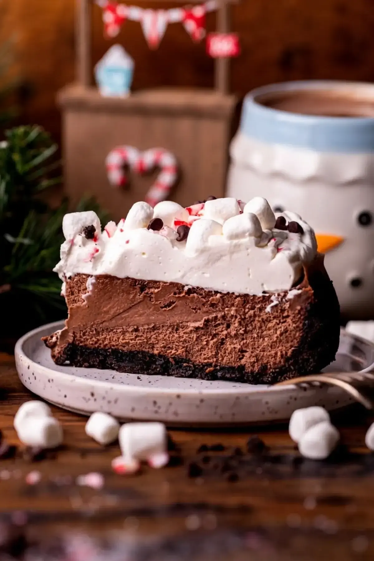 Hot Chocolate Cheesecake: A Creamy Winter Dessert with Oreo Crust 11 Hot Chocolate Cheesecake