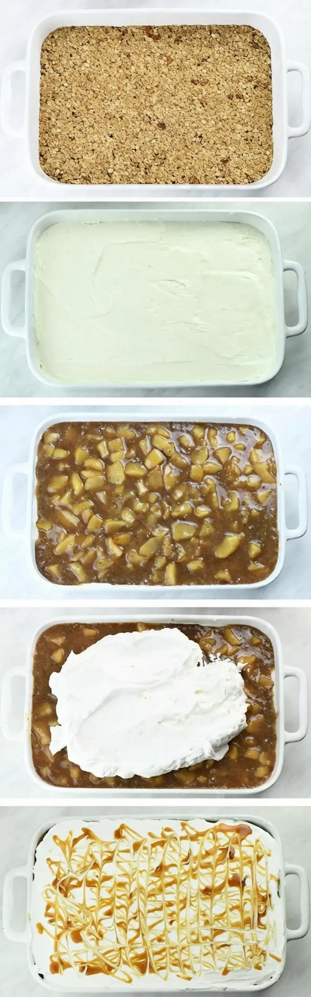 No-Bake Oatmeal Apple Pie Lasagna, Vanilla Cream Cheese Filling