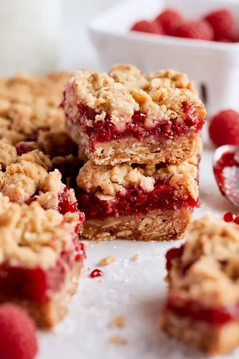 Raspberry Crumble Bars, Raspberry Crumb Bars, Step by Step