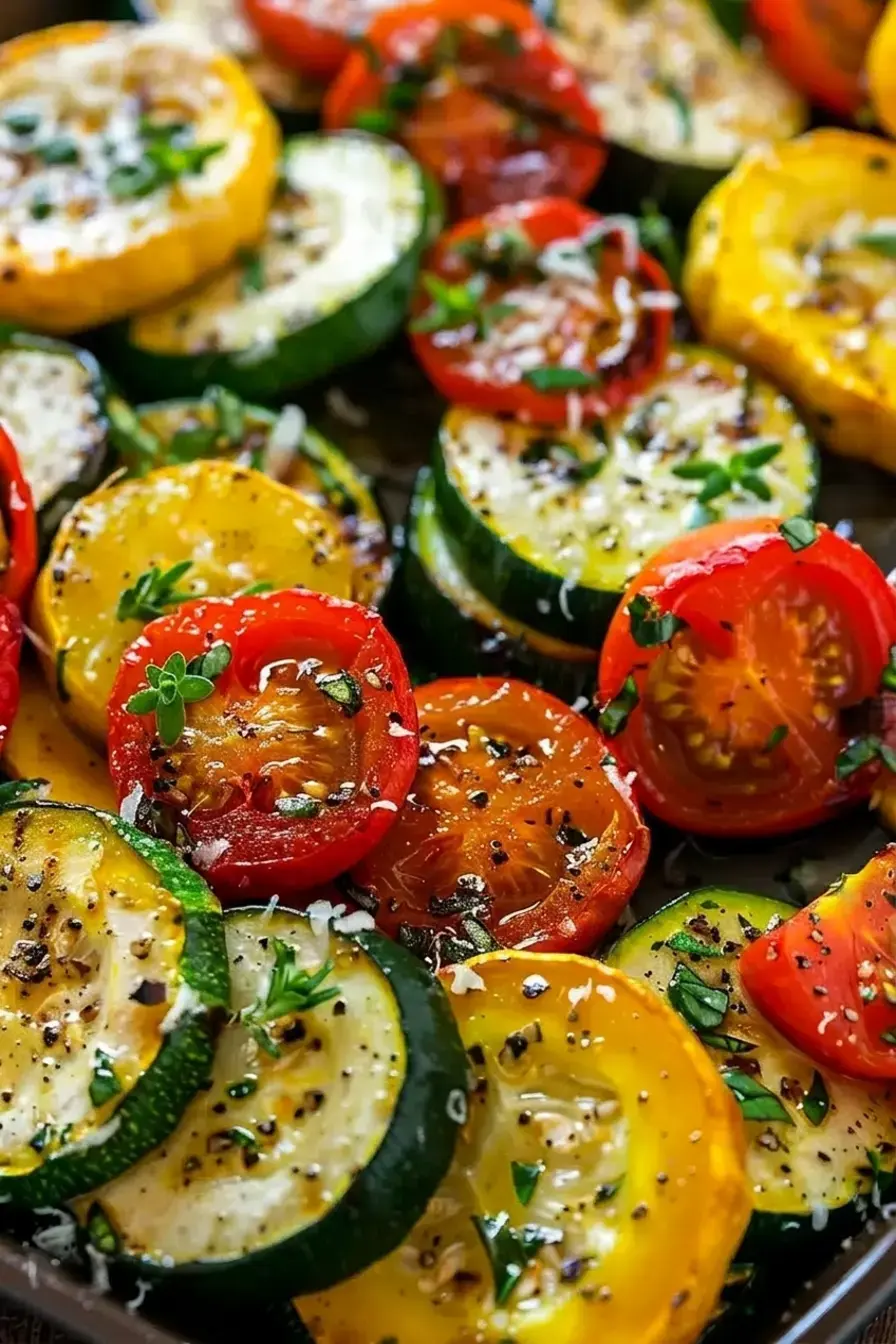 Roasted Garlic-Parmesan Zucchini Squash And Tomatoes: A Simple Summer Side Dish 9 Roasted Garlic-Parmesan Zucchini Squash And Tomatoes, Roasted Garlic Parmesan Zucchini, Squash And Tomatoes