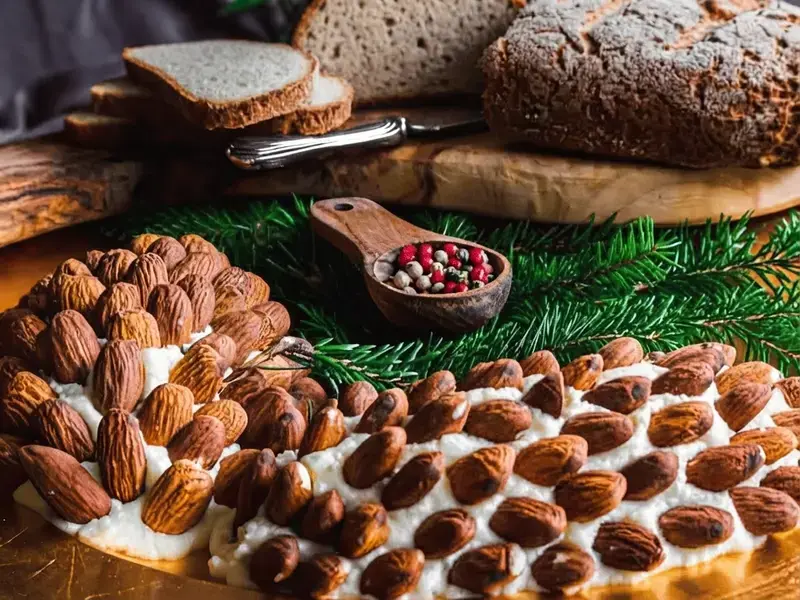 13 Christmas Recipes, Pine Cone Shaped Cheese Ball