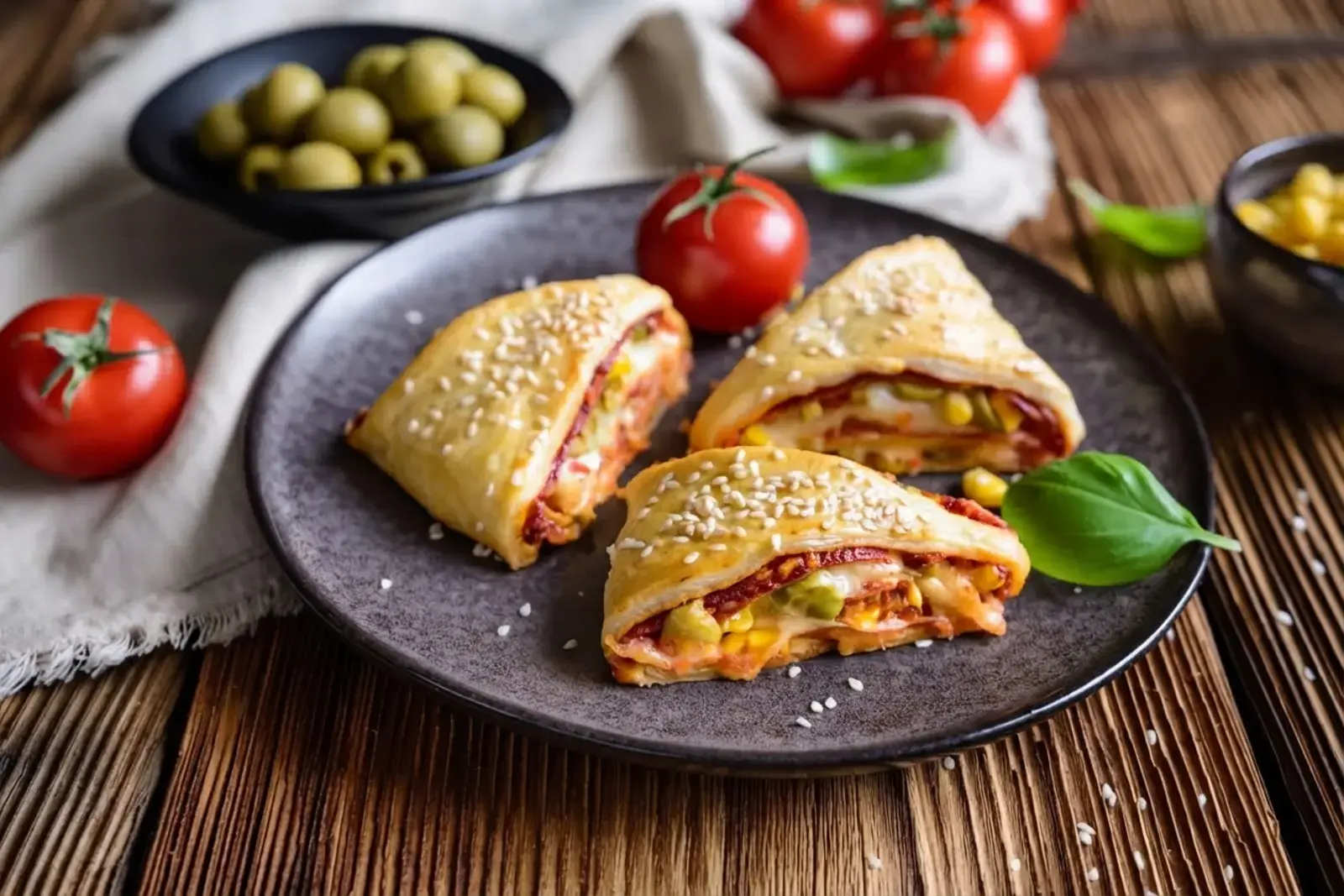 23 Easy Puff Pastry Appetizers, 16) Pepperoni Pizza Puff Pastry Purses