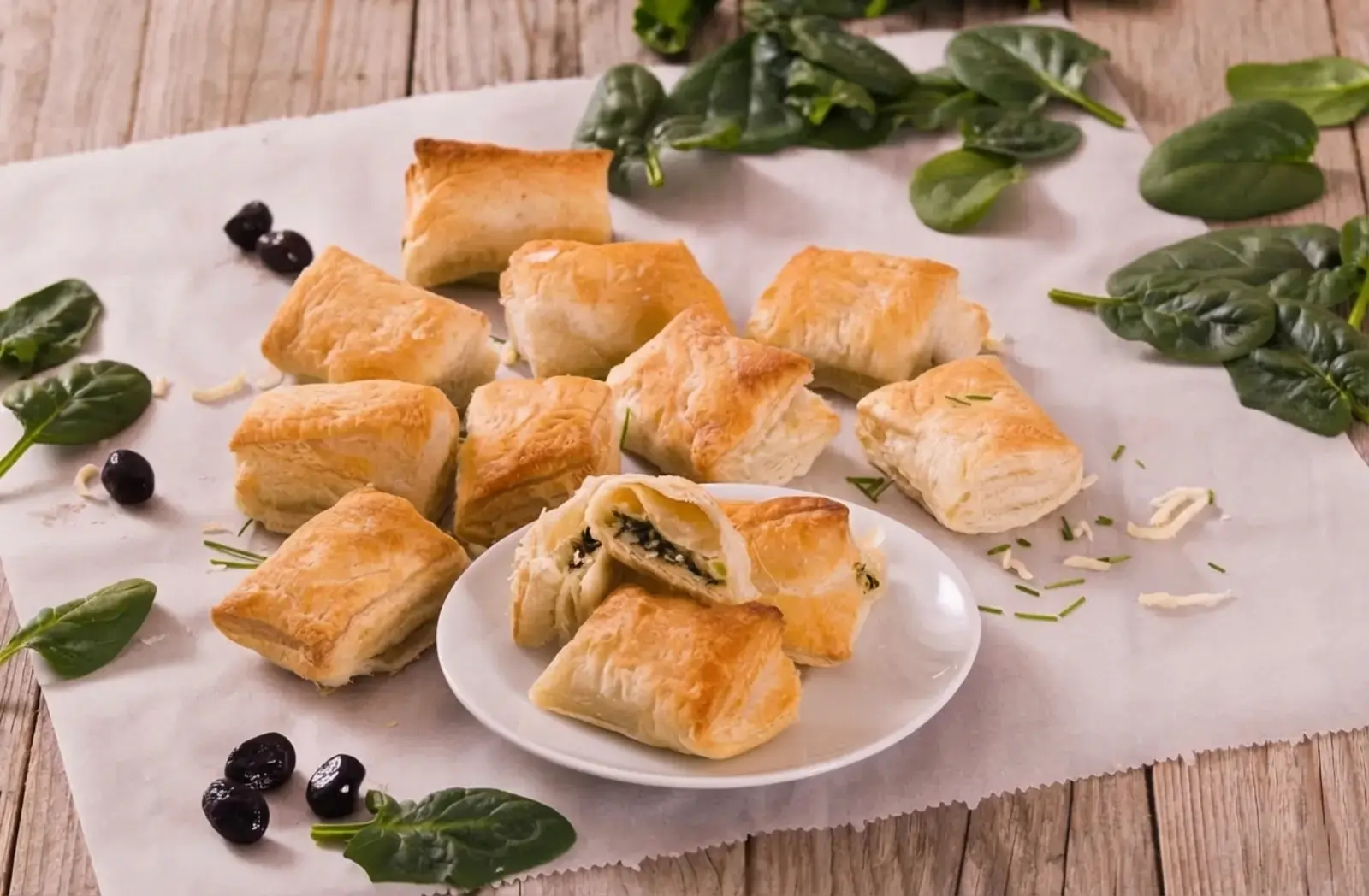 23 Easy Puff Pastry Appetizers, 20) Spinach Artichoke Dip Puff Pastry Cups