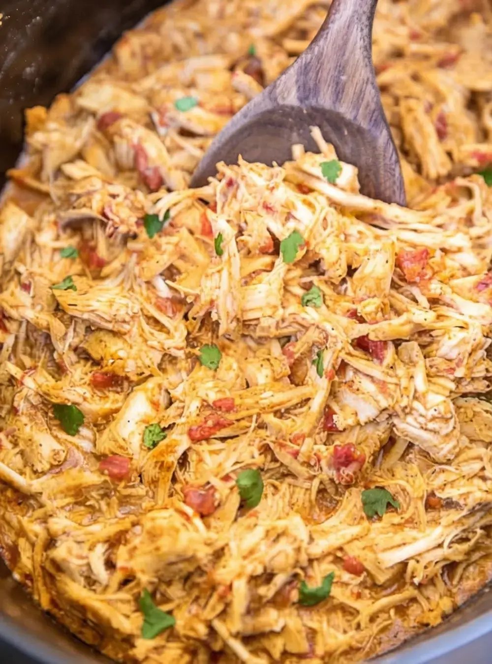 30+ Cheap Crockpot Recipes For Easy Comfort Meals, 13. Slow Cooker Queso Chicken Tacos