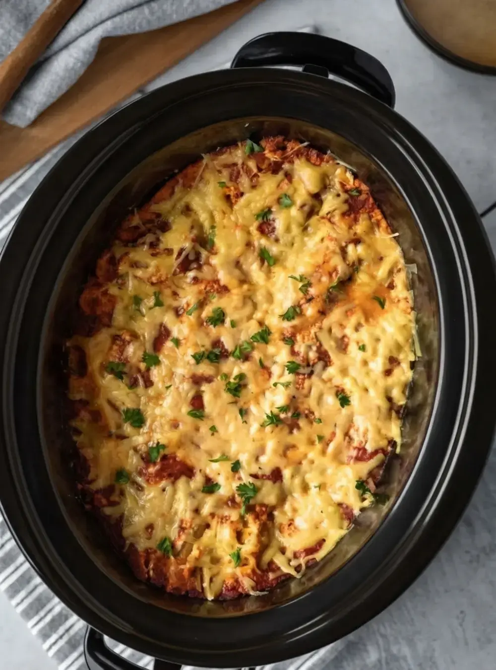 30+ Cheap Crockpot Recipes For Easy Comfort Meals, 29. Vegan Crockpot Lasagna