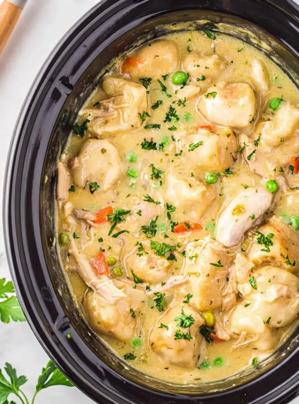 30+ Cheap Crockpot Recipes For Easy Comfort Meals, 5. Crockpot Chicken and Dumplings