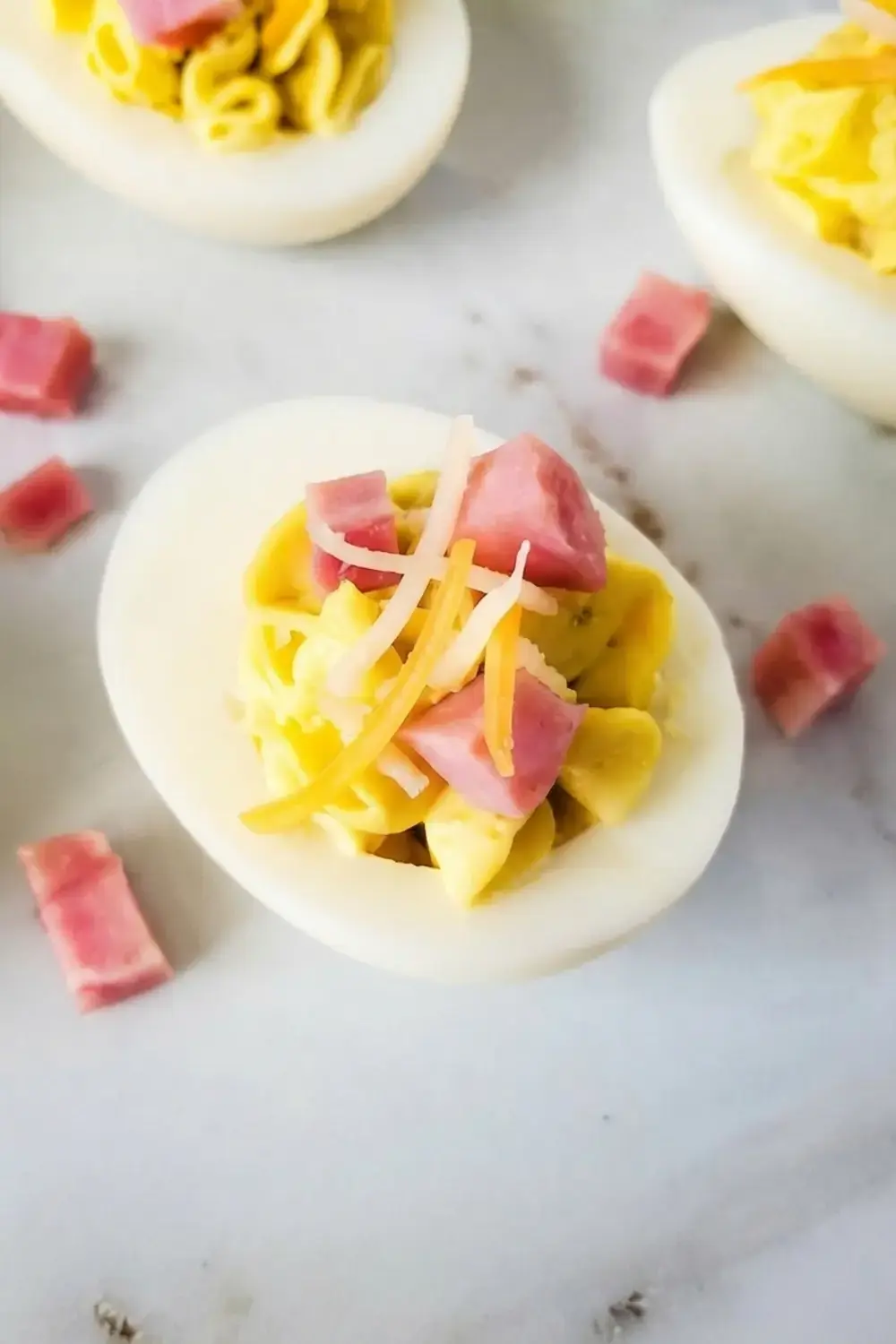 30+ One Bite Appetizers for a Crowd: Easy Finger Foods for Any Party 17 30+ One Bite Appetizers For A Crowd, Ham and Cheese Deviled Eggs