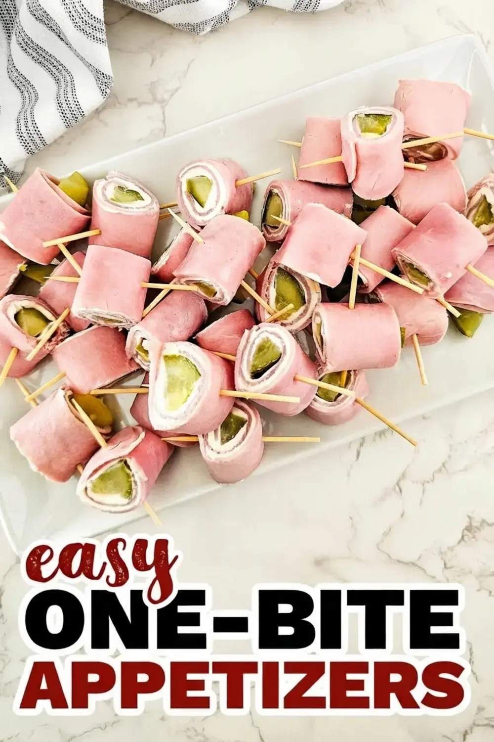 30+ One Bite Appetizers for a Crowd: Easy Finger Foods for Any Party 18 30+ One Bite Appetizers For A Crowd, Pickle Ham Rolls