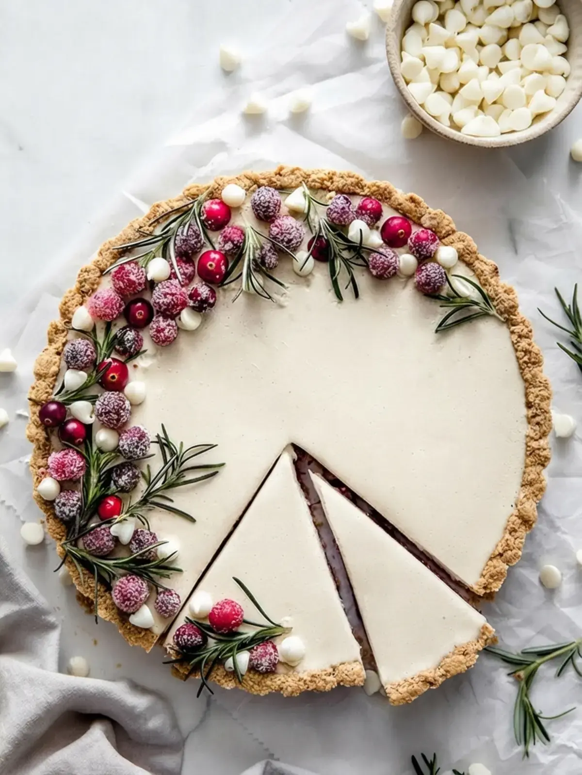 32 Cheerful Christmas Recipes, Cranberry White Chocolate Tart