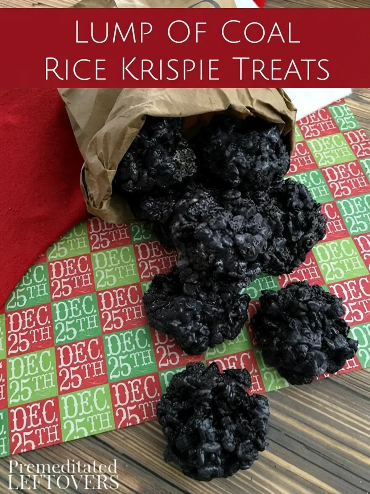 32 Cheerful Christmas Recipes, Lump of Coal Rice Krispie Treats