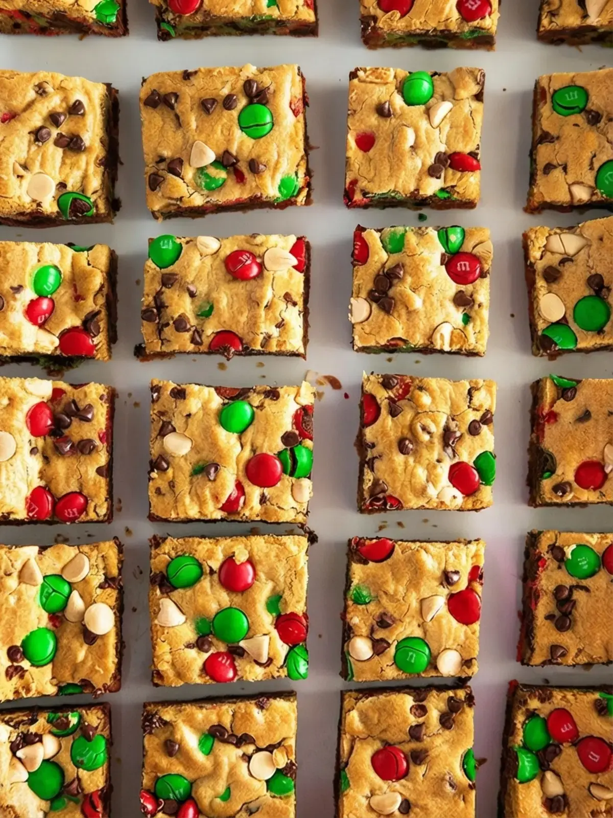 32 Cheerful Christmas Recipes, M&M Christmas Cookie Bars