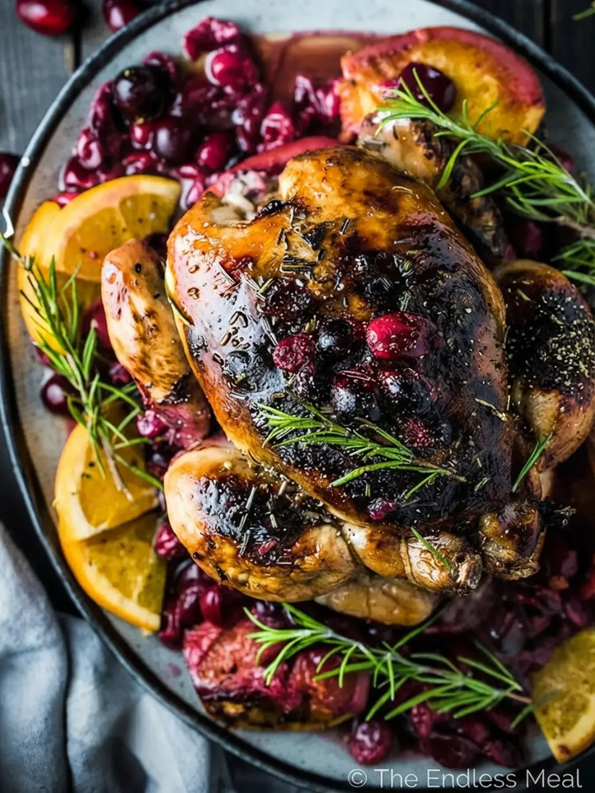 32 Cheerful Christmas Recipes, Orange Cranberry Roast Chicken