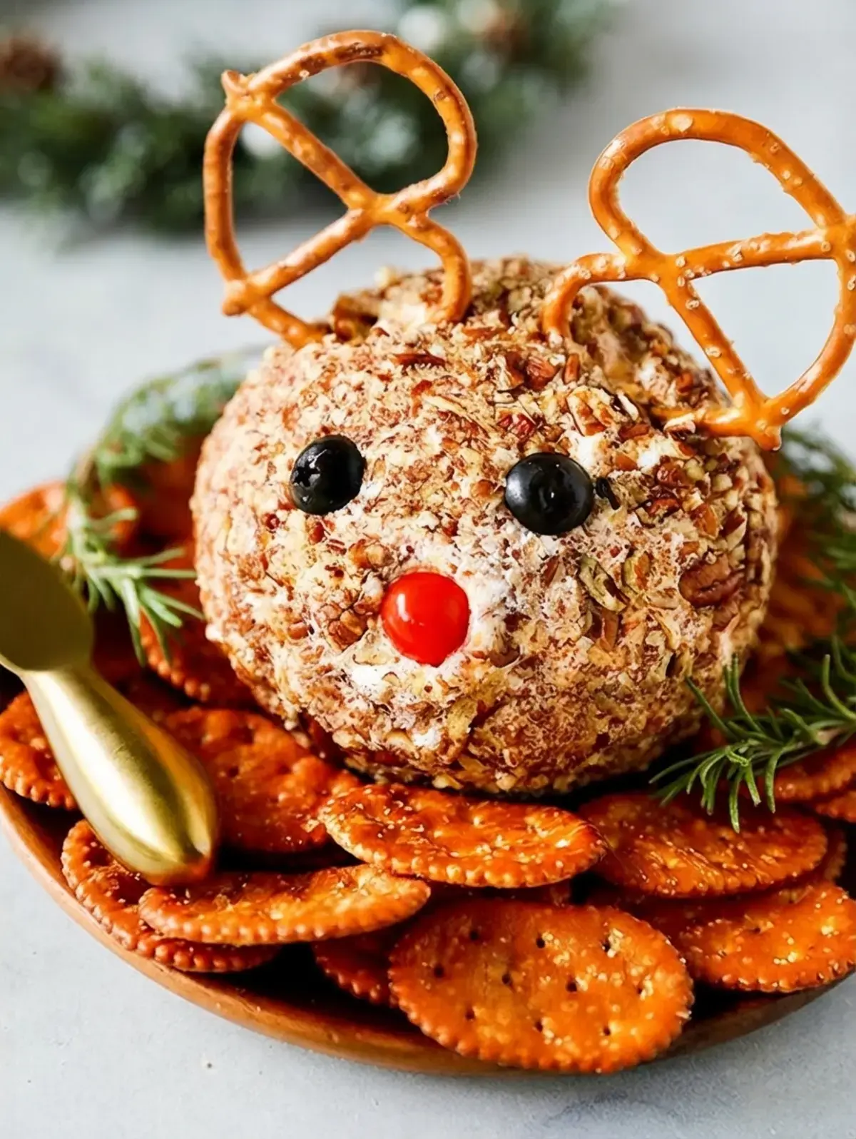 32 Cheerful Christmas Recipes, Rudolph Christmas Cheese Ball
