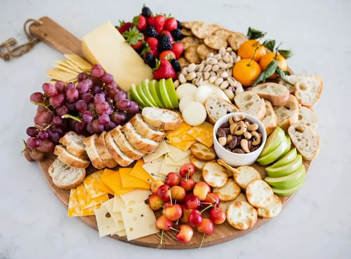 37 Colorfully Delicious Fruit Charcuterie Board Ideas, 11. Fruit and Cheese Platter