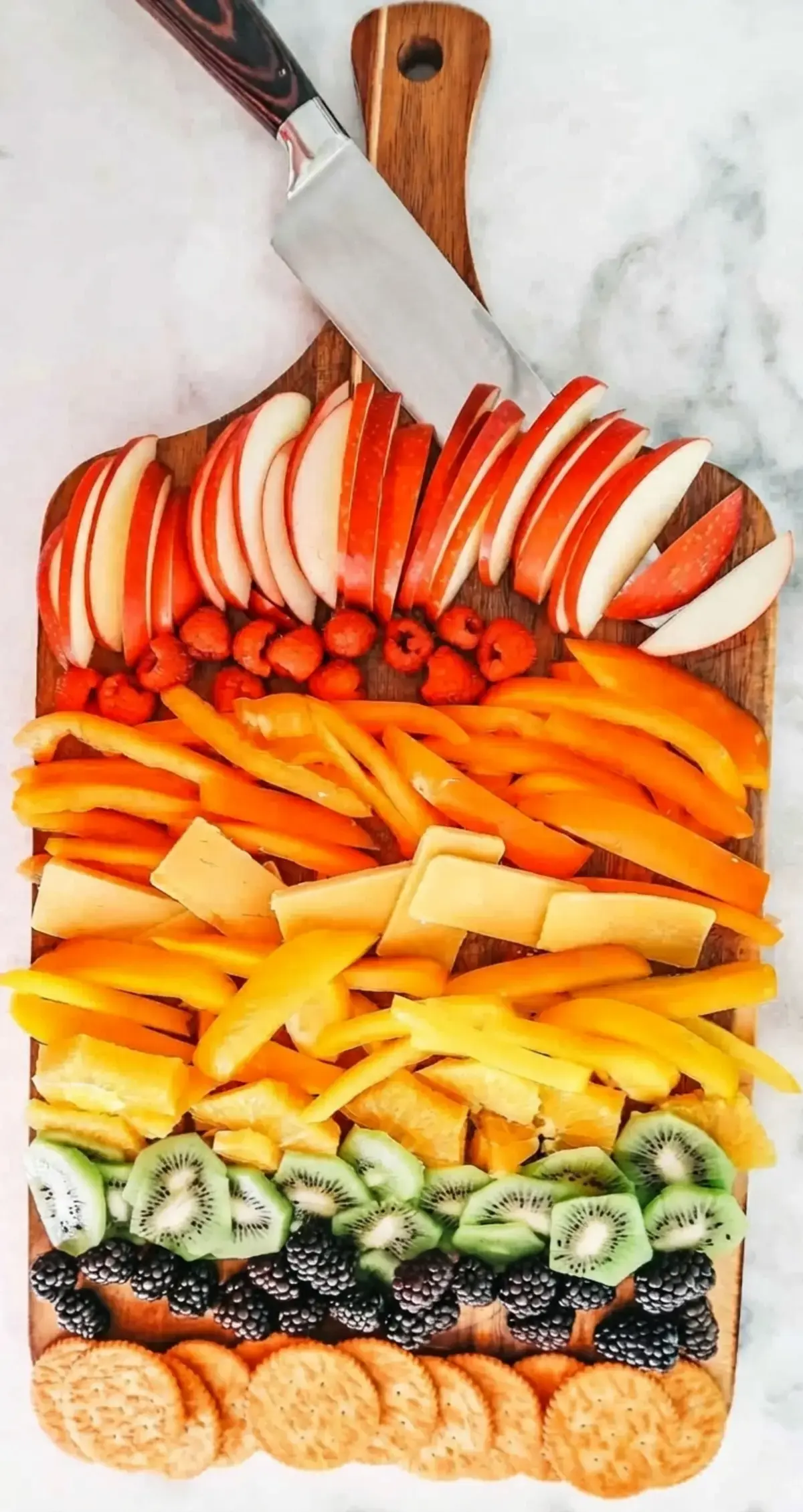 37 Colorfully Delicious Fruit Charcuterie Board Ideas, 16. Rainbow Fruit Charcuterie Board